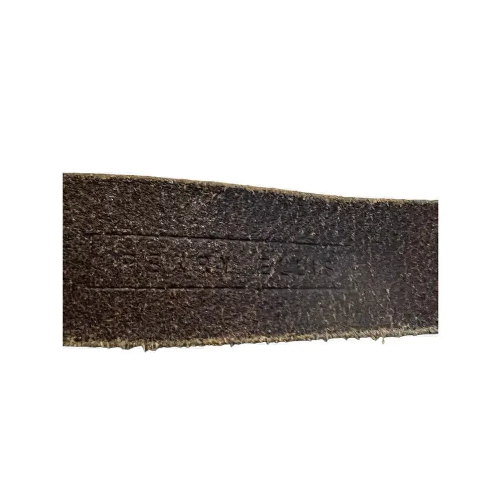 Perry Ellis Men’s Chocolate Brown Rawhide Belt 36” Buckle - End notches at 29-33